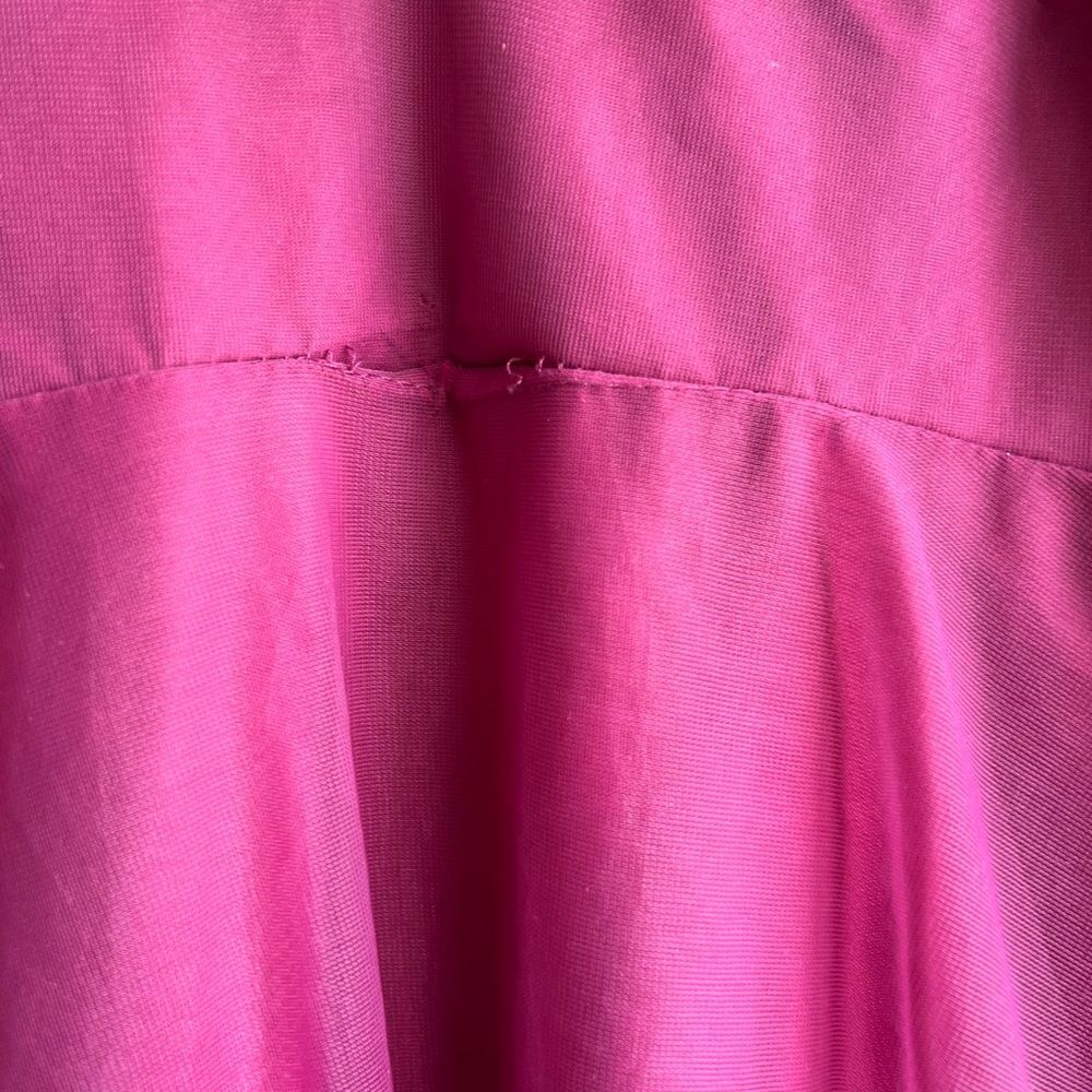 Vintage 1970s Magenta Chiffon Long Sleeve Victorian Maxi Dress XS Prairie - Picture 9 of 13